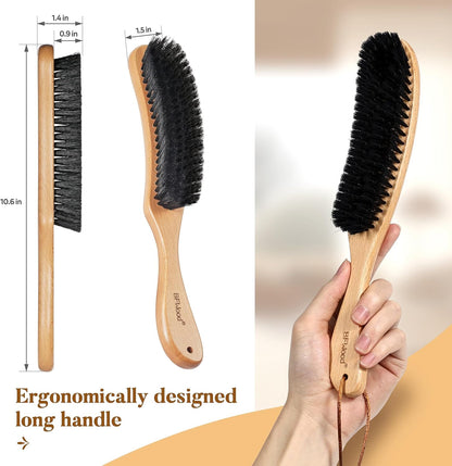 BFWood Clothes Brush - Boar Bristle Hat Brush Lint Brush for Suits, Cashmere, Wool, Velvet, Suede