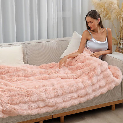 UKELER Large Fluffy Bed Blankets Throws Cozy Shaggy Faux Fur Blanket Soft Plush Thick Throw Blanket