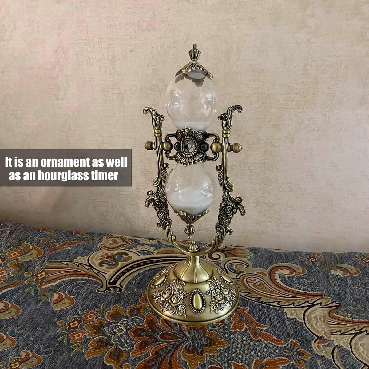 Sanduhr 15 Minuten,Hour Glass,Metal Vintage Hourglass,Hourglass Decor, Hourglass with Sand Embossed