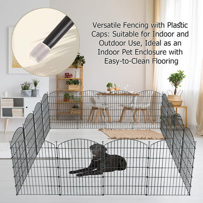 10 Panels Garden Fence Dog Fence Outdoor for Yard, 40in H x 23.6ft L Rustproof Metal Fencing with