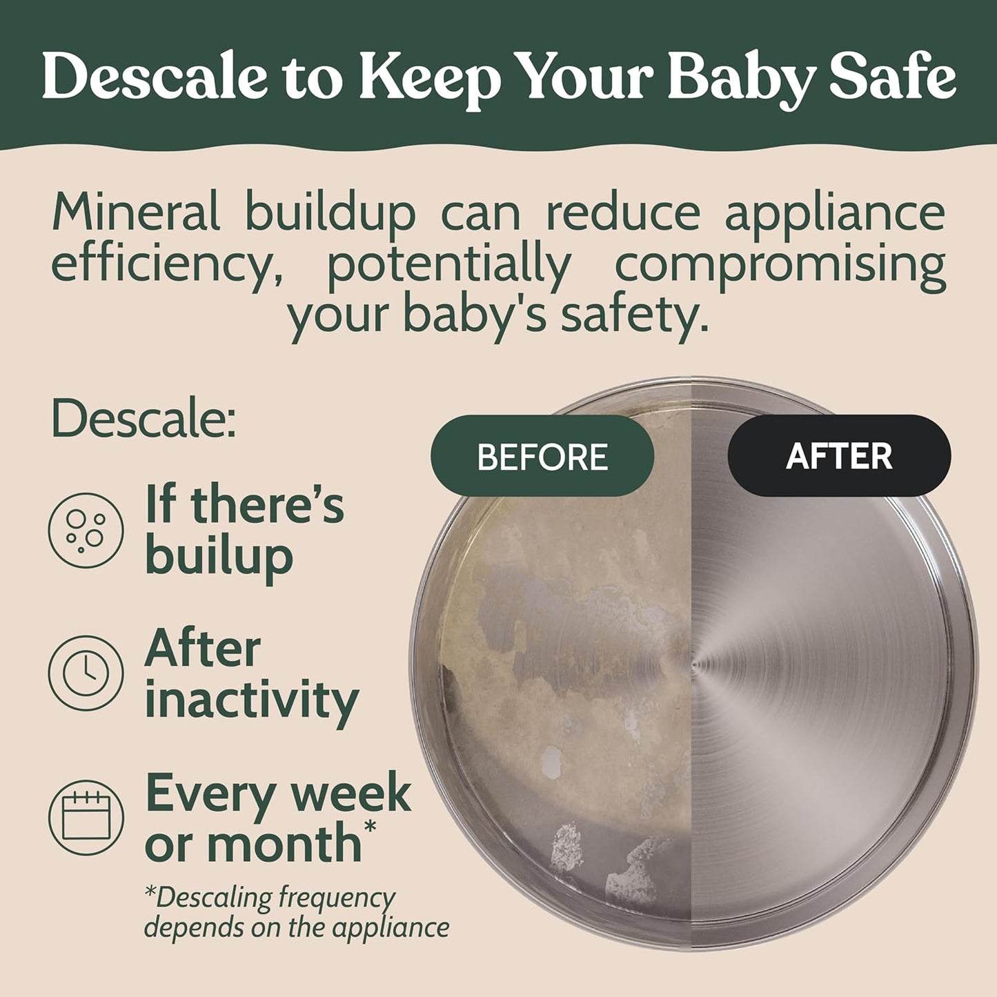 Roobi Descaling Solution Compatible with Baby Brezza. Specially Formulated to Clean & Descale Baby
