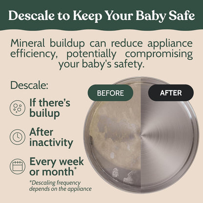 Roobi Descaling Solution Compatible with Baby Brezza. Specially Formulated to Clean & Descale Baby
