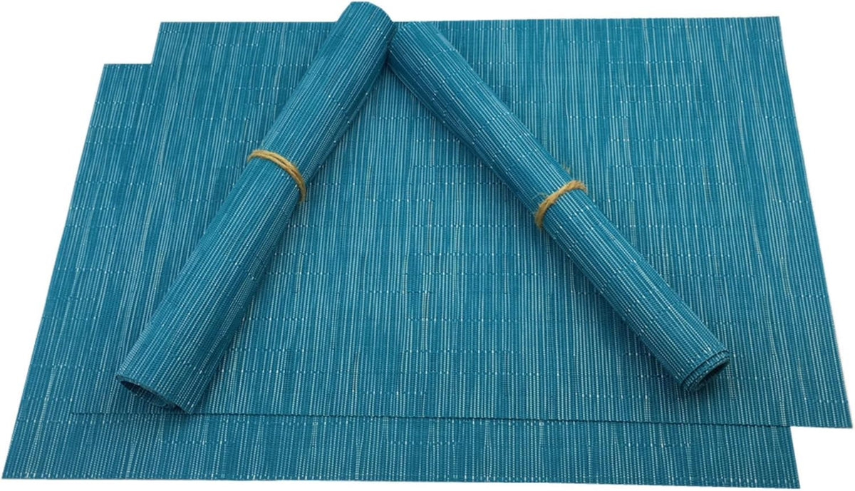 Placemats Set of 6 for Dining Table Heat-Resistant Washable Place Mats Woven Vinyl Kitchen Table