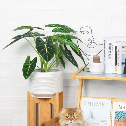 10 Inch Ceramic Plant Pot with Drainage – Large Flower Pot for Indoor Outdoor Plants, Modern