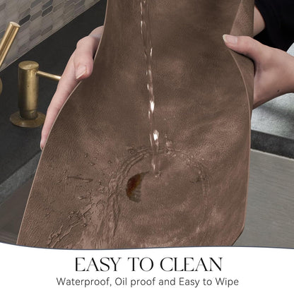 MOSAYT Vinyl Placemats Set of 4-12 X 17 Inch - Faux Leather 100% Waterproof Oil-Proof Wipeable PU