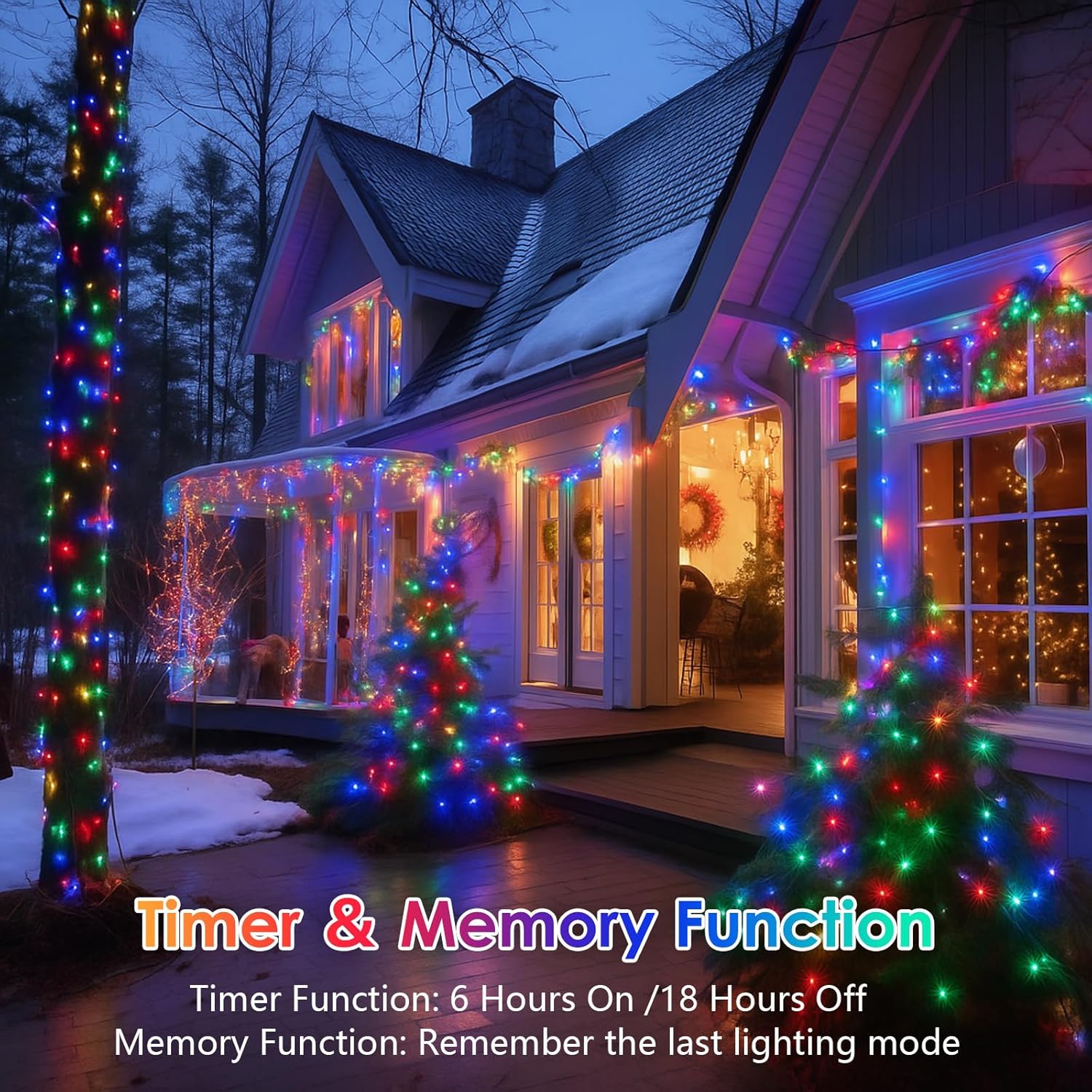 2 Pack String Lights Battery Operated with Timer, 66FT 200 LED Waterproof Battery Twinkle Lights, 8