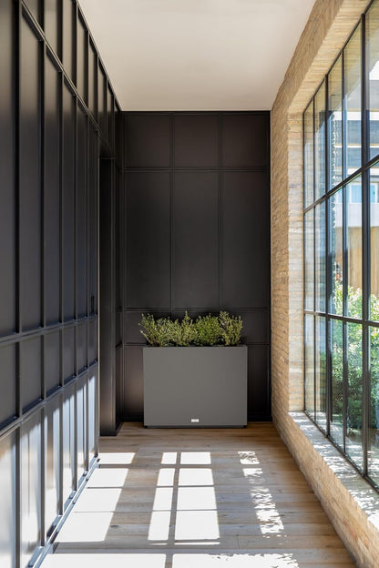 Veradek Block Series Span Plastic Planter - Tall Rectangular Planter for Indoor or Outdoor