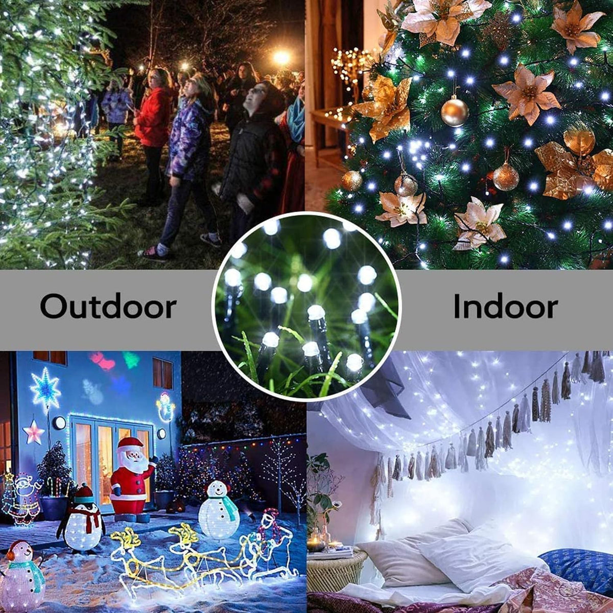 Joomer Solar Christmas Lights Outdoor, 2 Pack Total 144FT 400 LED 8 Modes Waterproof Solar