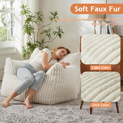 Giant Bean Bag Chairs for Adults with Filling Plush Fluffy Bean Bag Chairs for Teens with Armrests