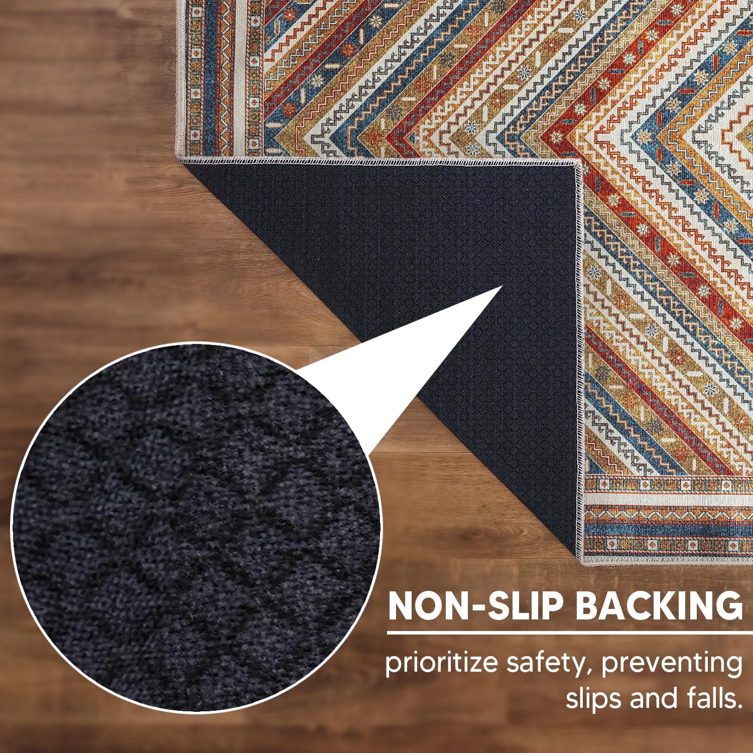 Keen Home Design 2x7 Rug - Machine Washable Runner Rug with Non-Slip Backing, Ideal for Hallway