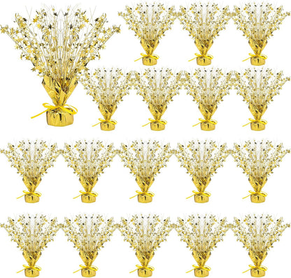Crowye 18 Pieces Metallic Foil Spray Centerpiece Party Star Table Decoration Burst Metallic Table