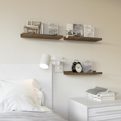 RICHER HOUSE 3 Set Floating Shelves for Wall Decor, Mounted Book Shelf, Nursery Picture Ledge With