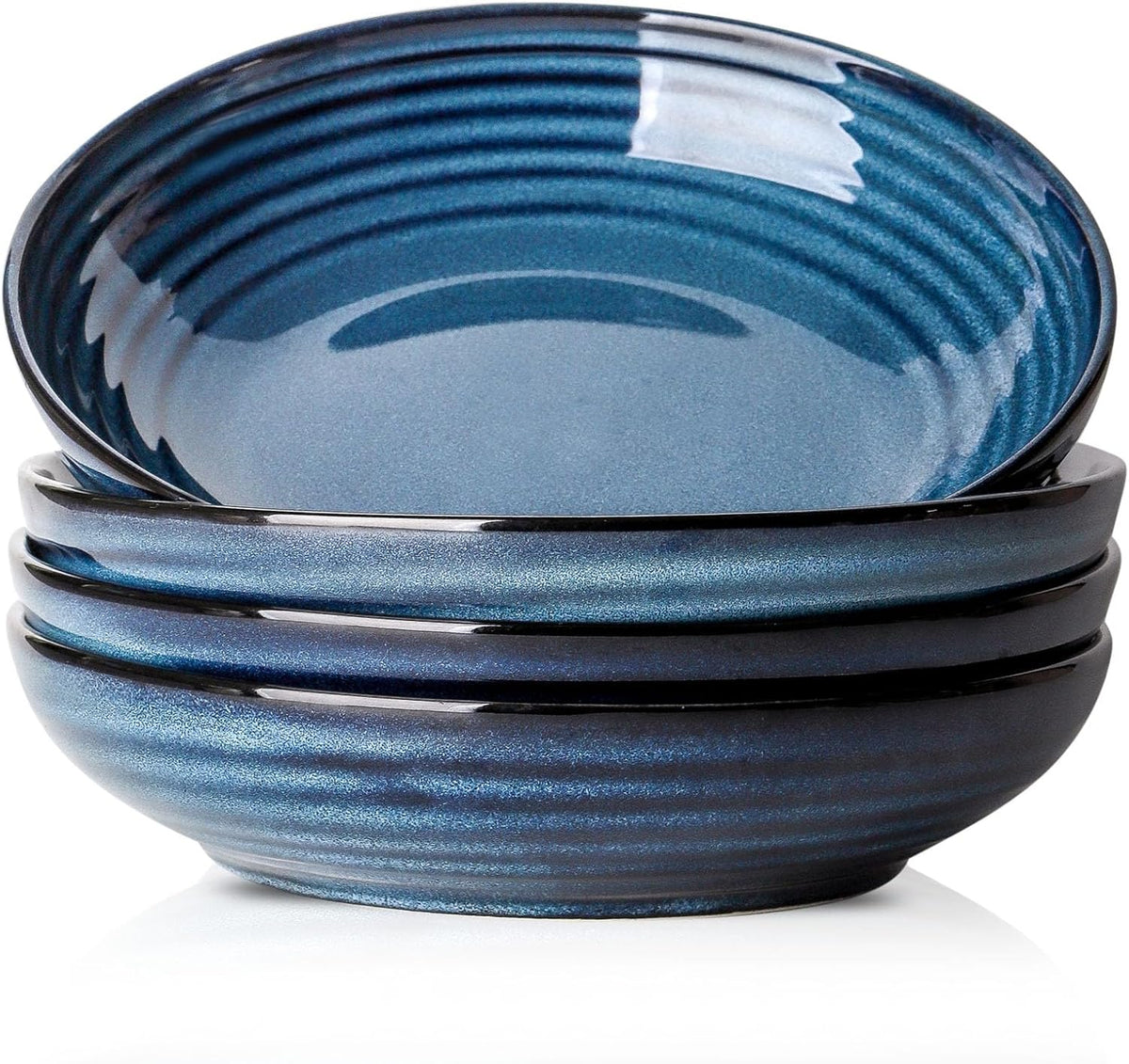 Pasta Bowls 32 OZ,Ceramic Salad Serving Bowls Set of 4,Large 8.7 inch Shallow Bowls Plates for