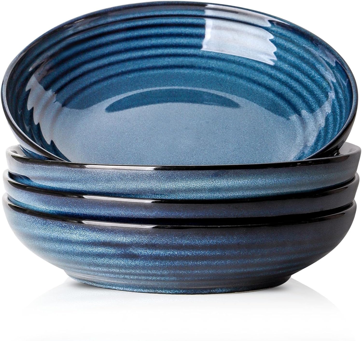 Pasta Bowls 32 OZ,Ceramic Salad Serving Bowls Set of 4,Large 8.7 inch Shallow Bowls Plates for