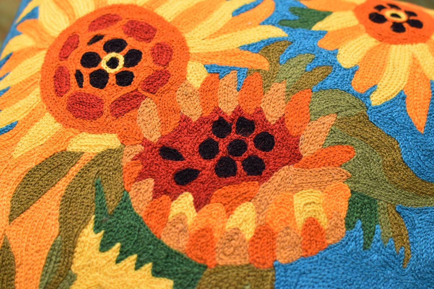 Turquoise Van Gogh Sunflower Pillow Cover Teal Floral Sofa Pillowcase Flower Chair Cushion Accent