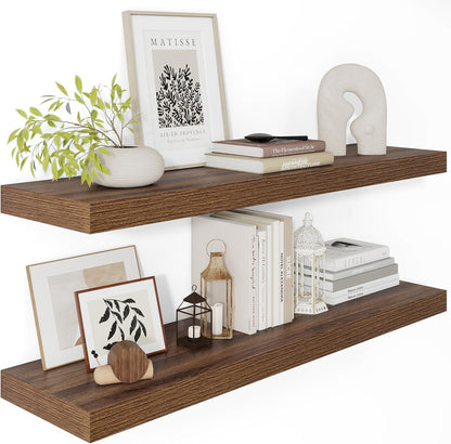Wide Floating Shelves for Wall 12 Inch Deep, 36" X 12" X 2" Floating Shelf, 2 Inch Thick Shelf for
