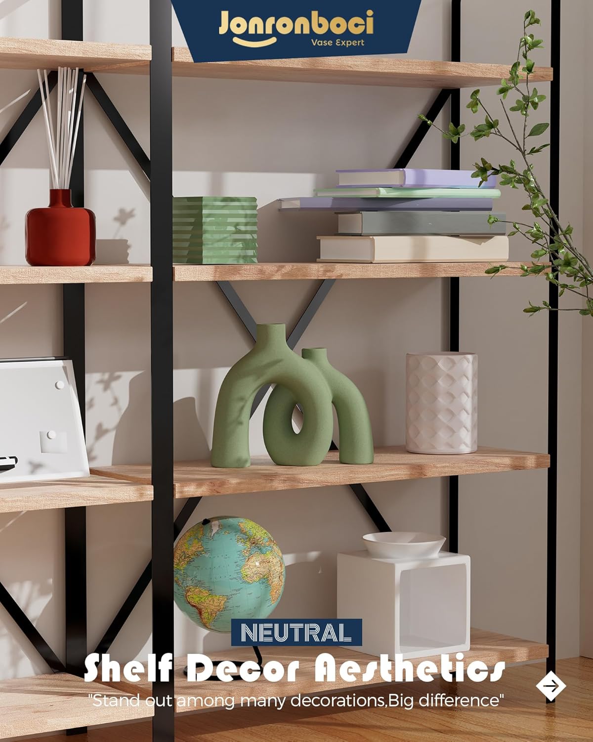 Hug Donut Decorative Vase Set - Sage Green Modern Nordic Boho Style Vases Home Decor,Matte Ceramic