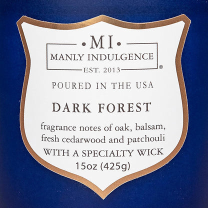 Manly Indulgence Dark Forest Scented Jar Candle for Men, Wood Wicked Candle, 15 oz - Oak, Balsam