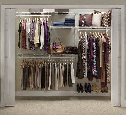 ClosetMaid ShelfTrack Wire Closet Organizer System, Adjustable from 5 to 8 Ft., with Shelves