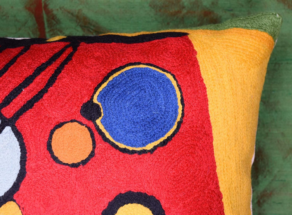 Kandinsky Contemporary Throw Pillow Cover - Heavy Red Space Modern Cushion | Abstract Throw Pillows