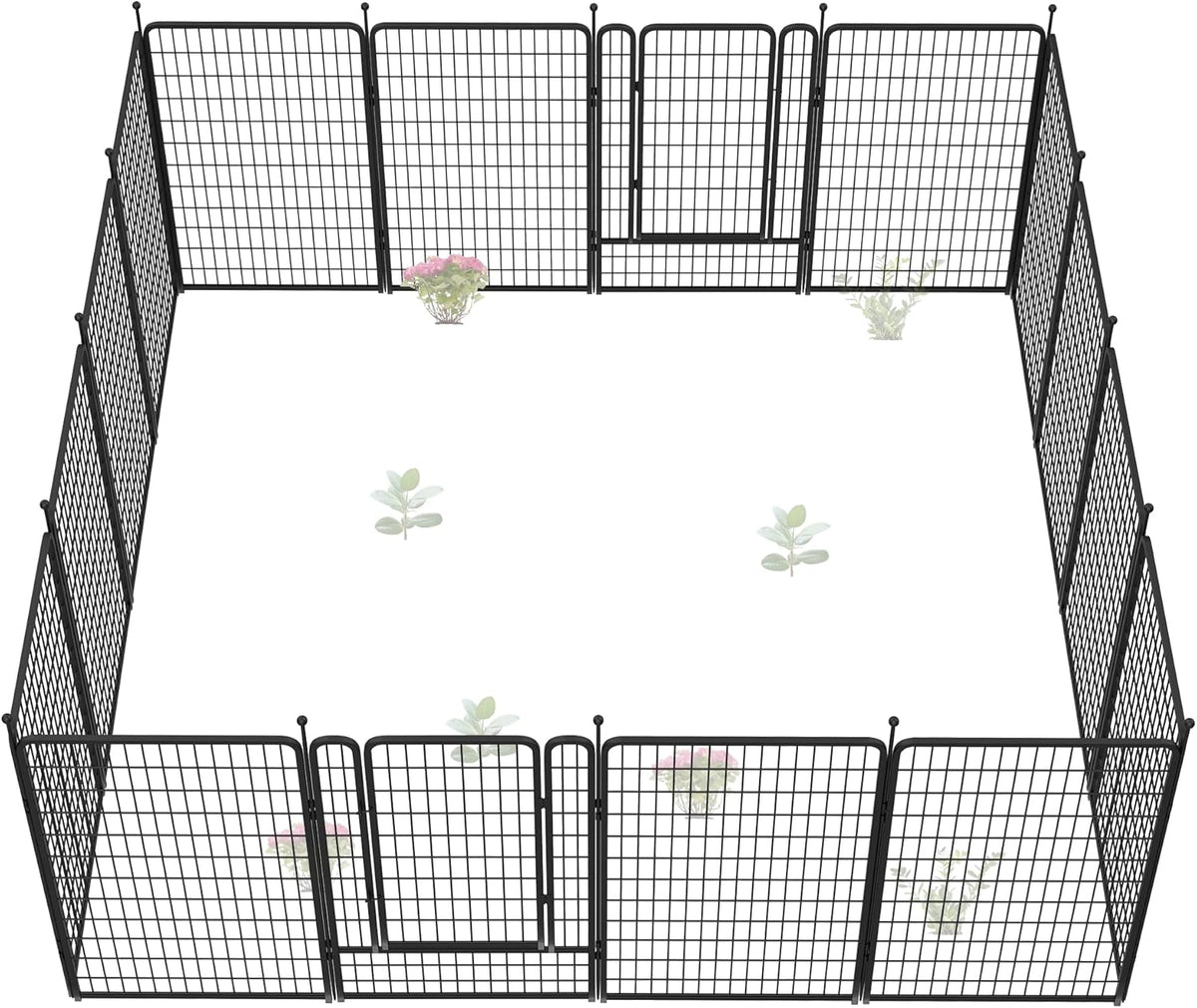 FXW Garden Fence Outdoor for The Yard – 50in(H) x 40.1ft(L) Heavy Duty Metal Animal Barrier for Dog