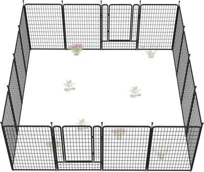 FXW Garden Fence Outdoor for The Yard – 50in(H) x 40.1ft(L) Heavy Duty Metal Animal Barrier for Dog