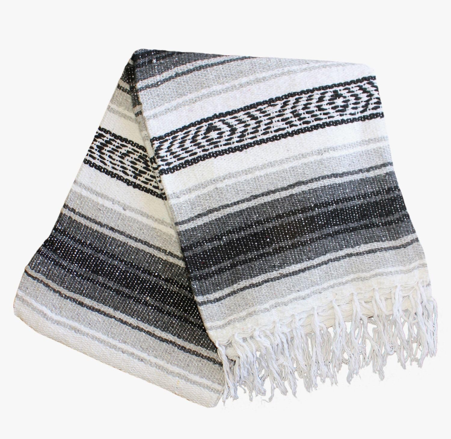 Del Mex Classic Mexican Blanket, Large Authentic Woven Falsa Throw (70"x50"), Artisan Southwest