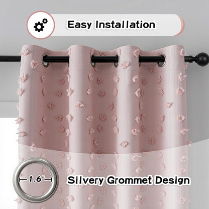 MYSKY HOME 100% Blackout Curtains for Girls Bedroom 84 Inch Long Total Light Blocking Blush Pink