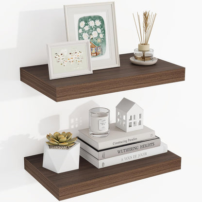 16 Inch Floating Shelves, 16"x9.25"x1.5" Inch Deep Floating Shelves for Wall, Wooden Shelves for