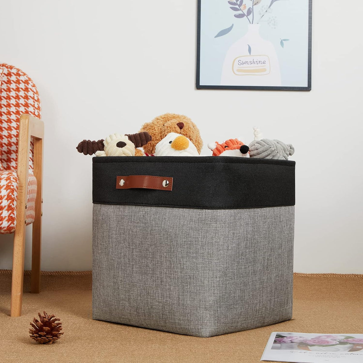 DULLEMELO Storage Bins for Organizing,Closet Storage Baskets for Gift Empty,Large Linen Canvas