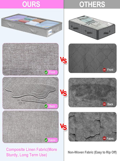 punemi Under Bed Storage Containers, Below 4 Inches Tall Low Profile Underbed Storage, NO