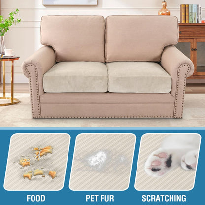 H.VERSAILTEX Velvet Stretch Couch Cushion Cover Plush Cushion Slipcover for Chair Loveseat Sofa