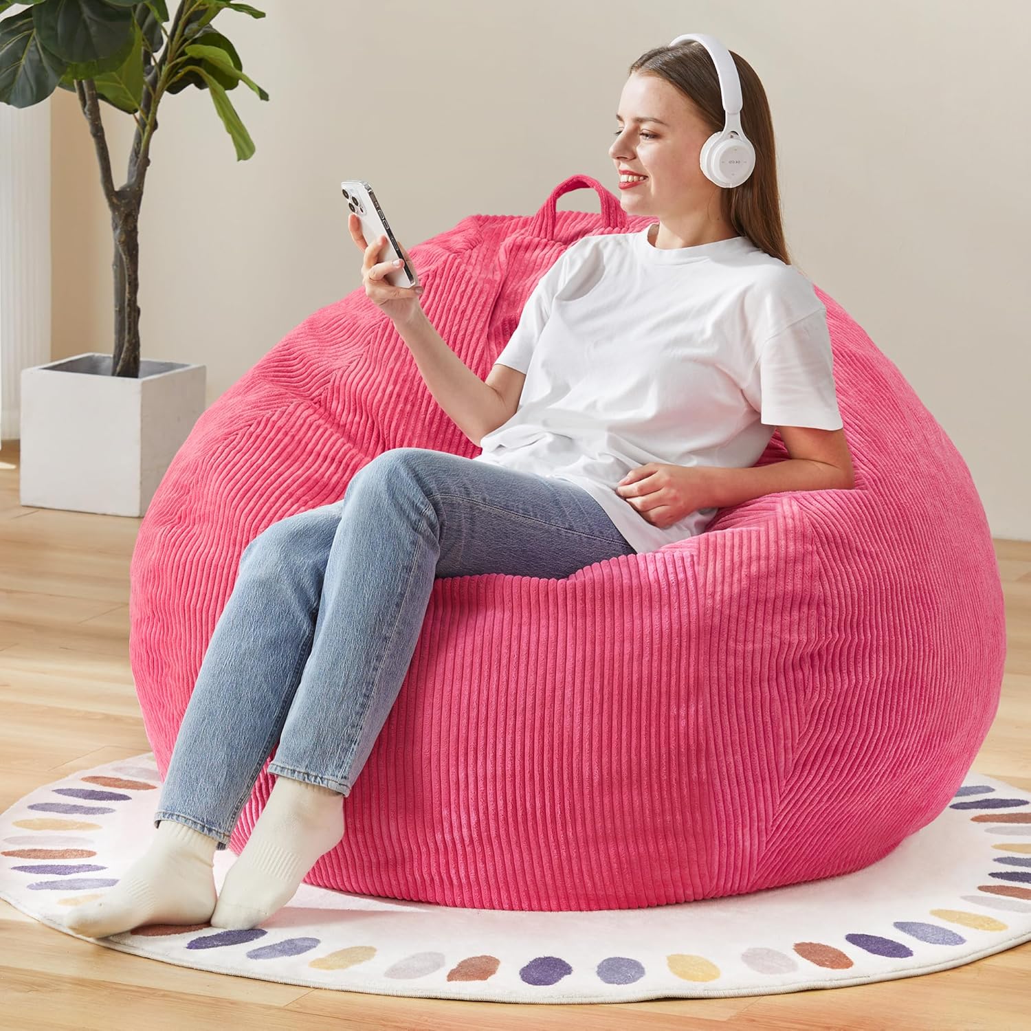 Hobestluk 3.5FT Bean Bag Chair Adult Bean Bag Chair Large Bean Bag Chair with Filler Included
