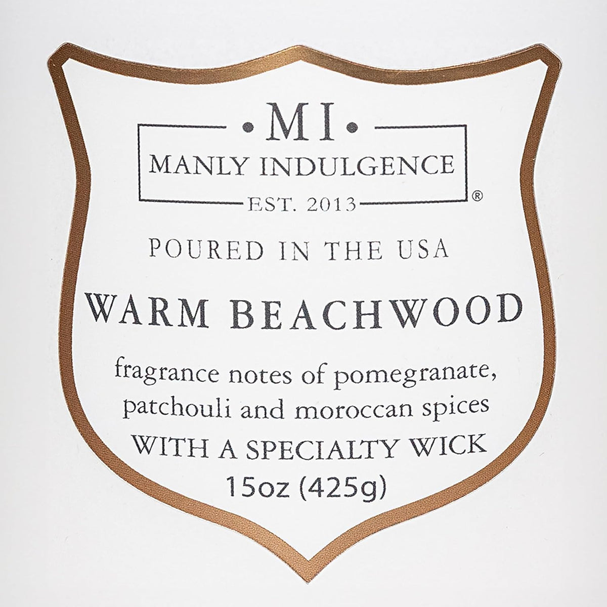 Manly Indulgence Warm Beachwood Scented Candles for Men, 15 oz Wooden Wick, Premium Soy Blend Wax