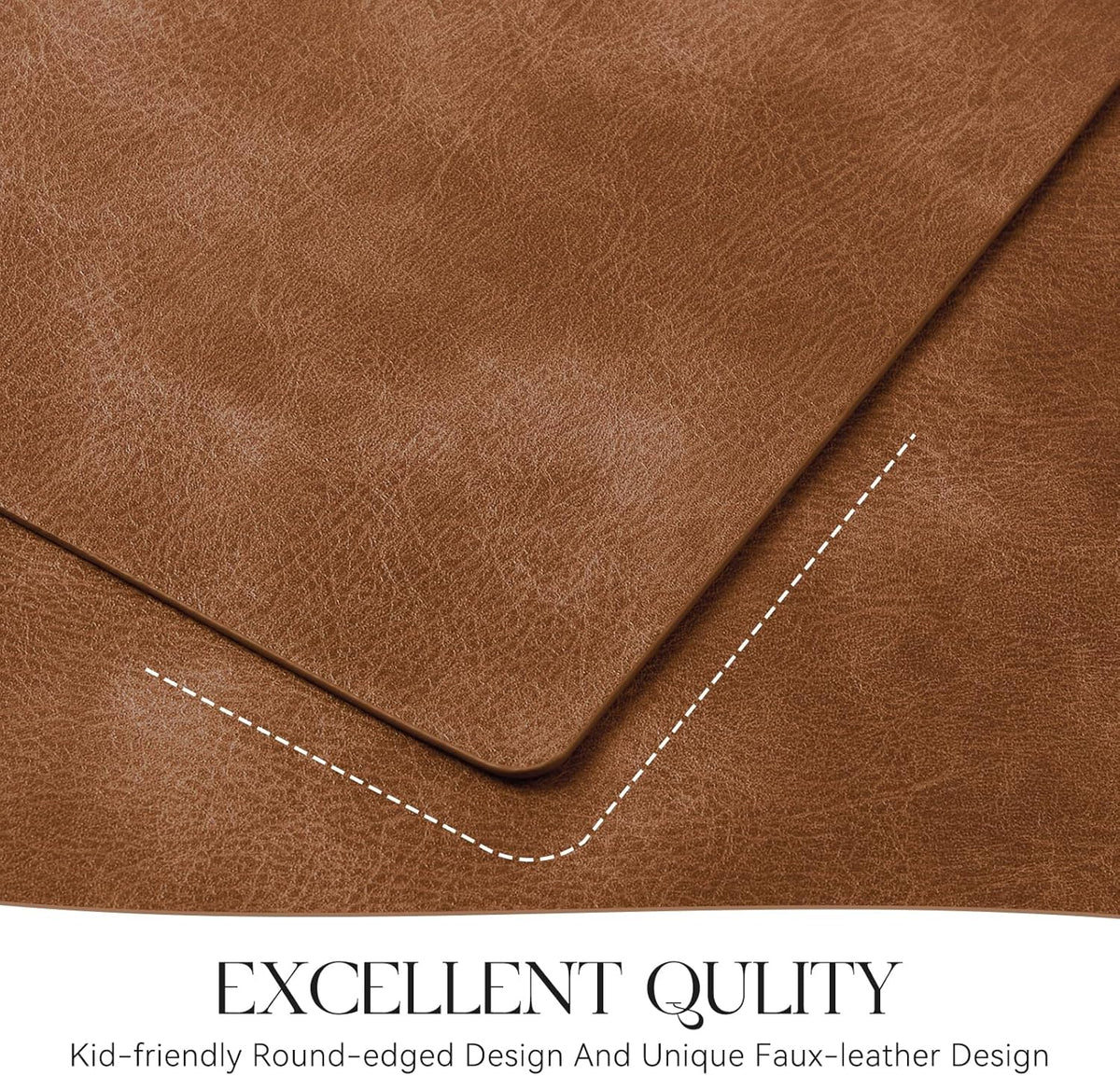 MOSAYT Vinyl Placemats Set of 4-12 X 17 Inch - Fall Faux Leather 100% Waterproof Oil-Proof Wipeable