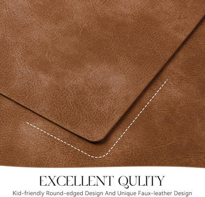 MOSAYT Vinyl Placemats Set of 4-12 X 17 Inch - Fall Faux Leather 100% Waterproof Oil-Proof Wipeable
