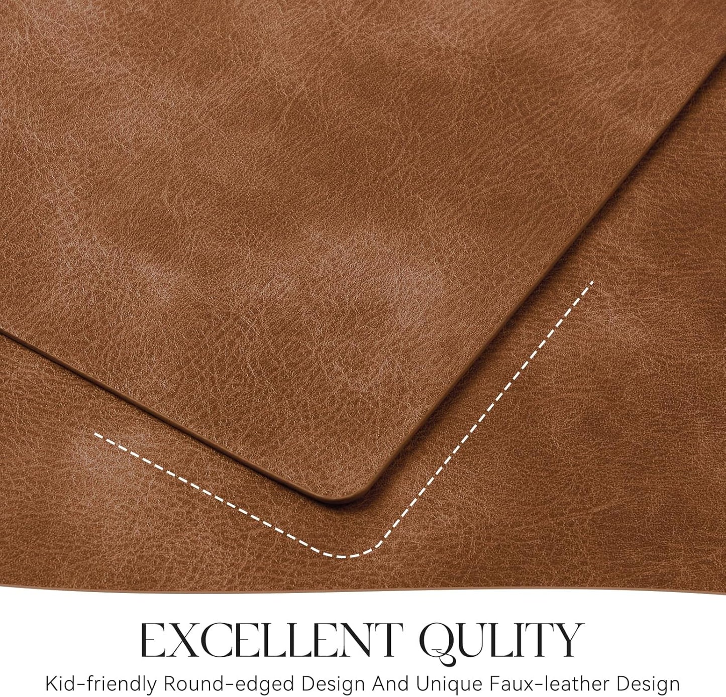 MOSAYT Vinyl Placemats Set of 8-12 X 17 Inch - Fall Faux Leather 100% Waterproof Oil-Proof Wipeable