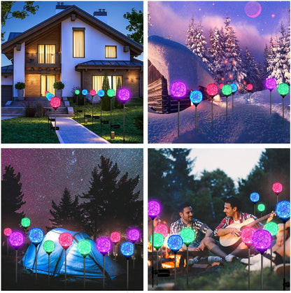 Solar Garden Lights Outdoor, Upgraded Globe Powered Garden Light, Multi-Color Changing LED Solar