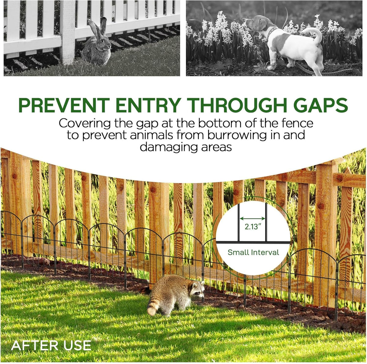 Goovilla Garden Fence, Total 27ft(L) x 24in(H) Garden Fencing Animal Barrier, 25 Pcs Rustproof