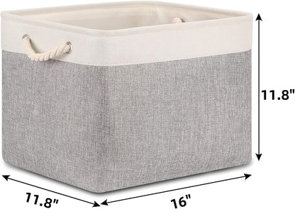 Bidtakay Storage Baskets for Organizing Large Storage Bins for Shelves 2 Pack 16x12 in Fabric