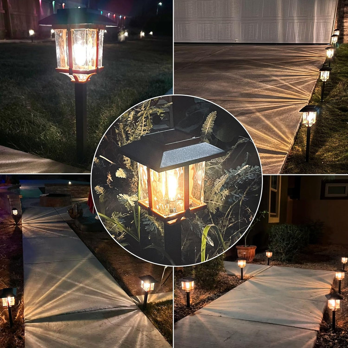 XMCOSY+ Solar Outdoor Lights Waterproof IP65, Solar-Powered Garden/Yard/Pathway Lights with Warm
