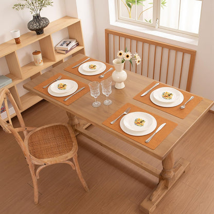 FROMHEART Faux Leather Placemats Set of 6–Waterproof,Heat/Oil Stain-Resistant PU Table