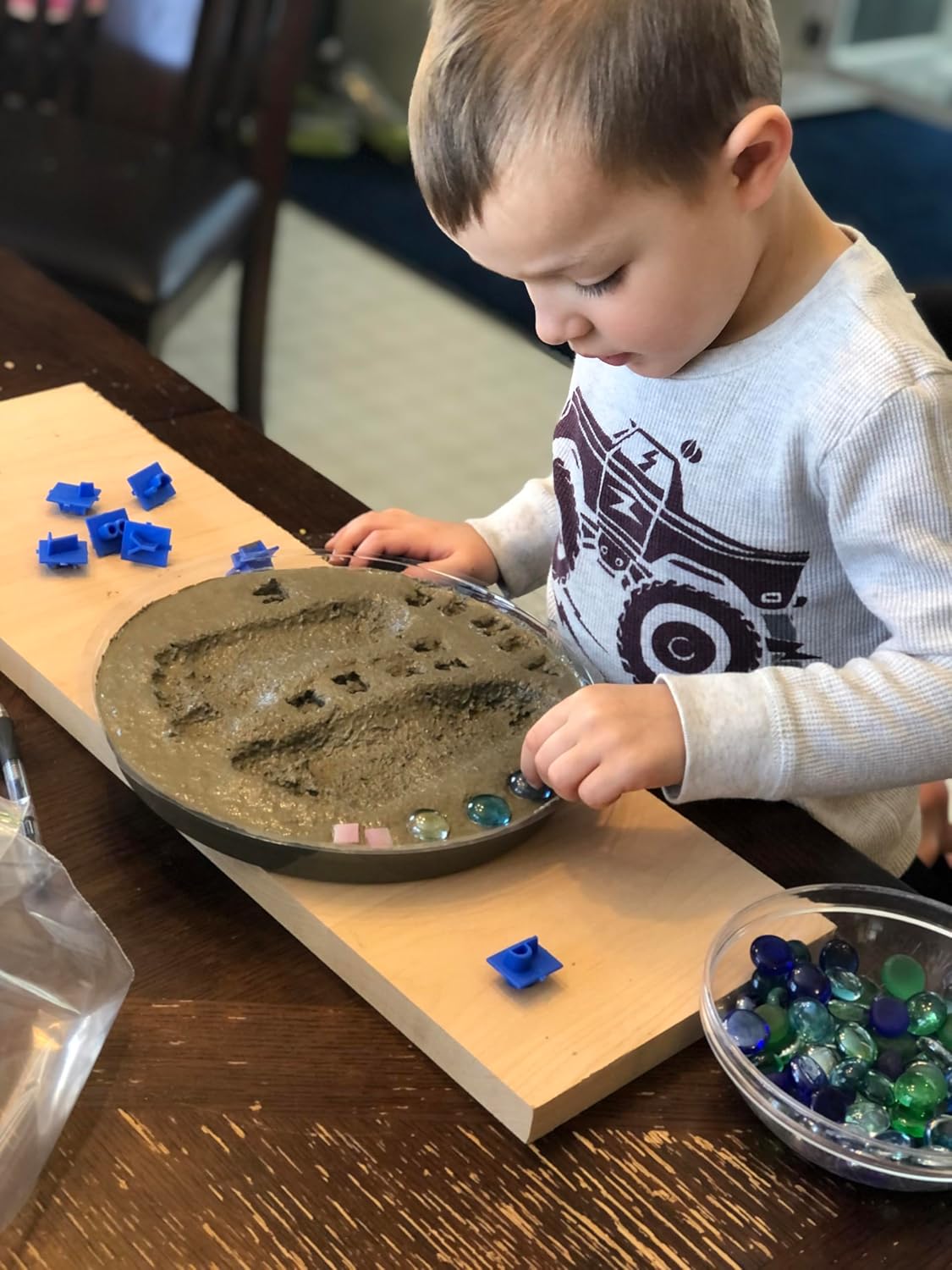 Large DIY Stepping Stone Kit, Handprint Stepping Stone, Mother's Day Gift, Footprint Stepping Stone