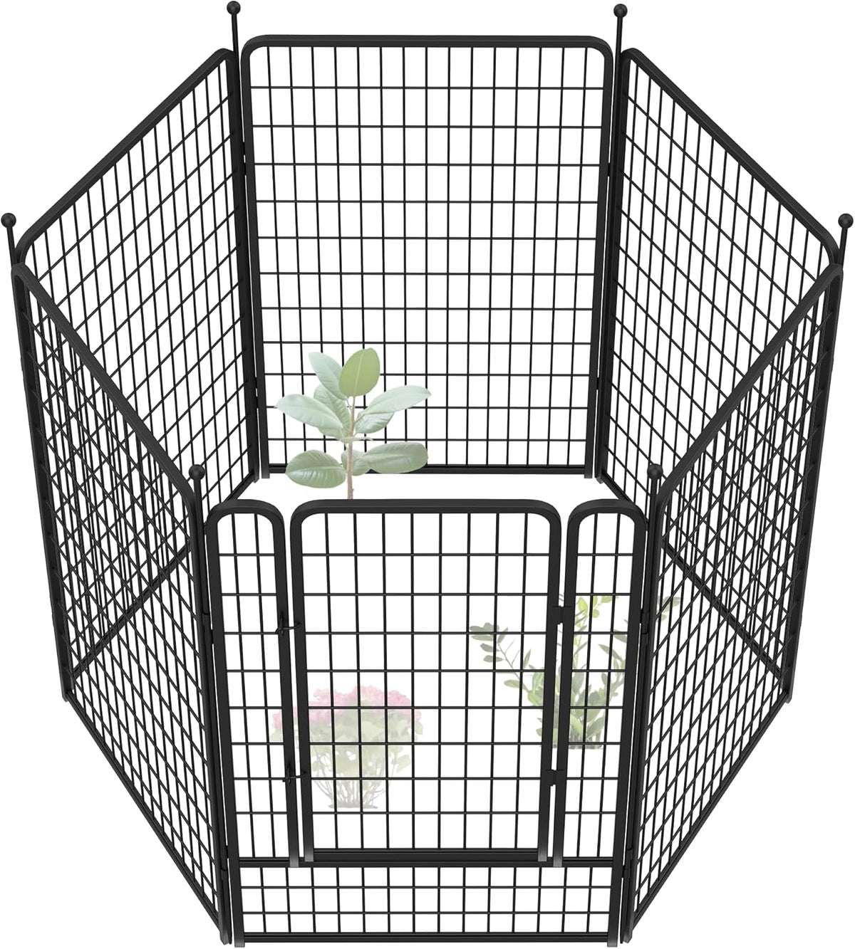 FXW Garden Fence Outdoor for The Yard – 50in(H) x 15.0ft(L) Heavy Duty Metal Animal Barrier for Dog