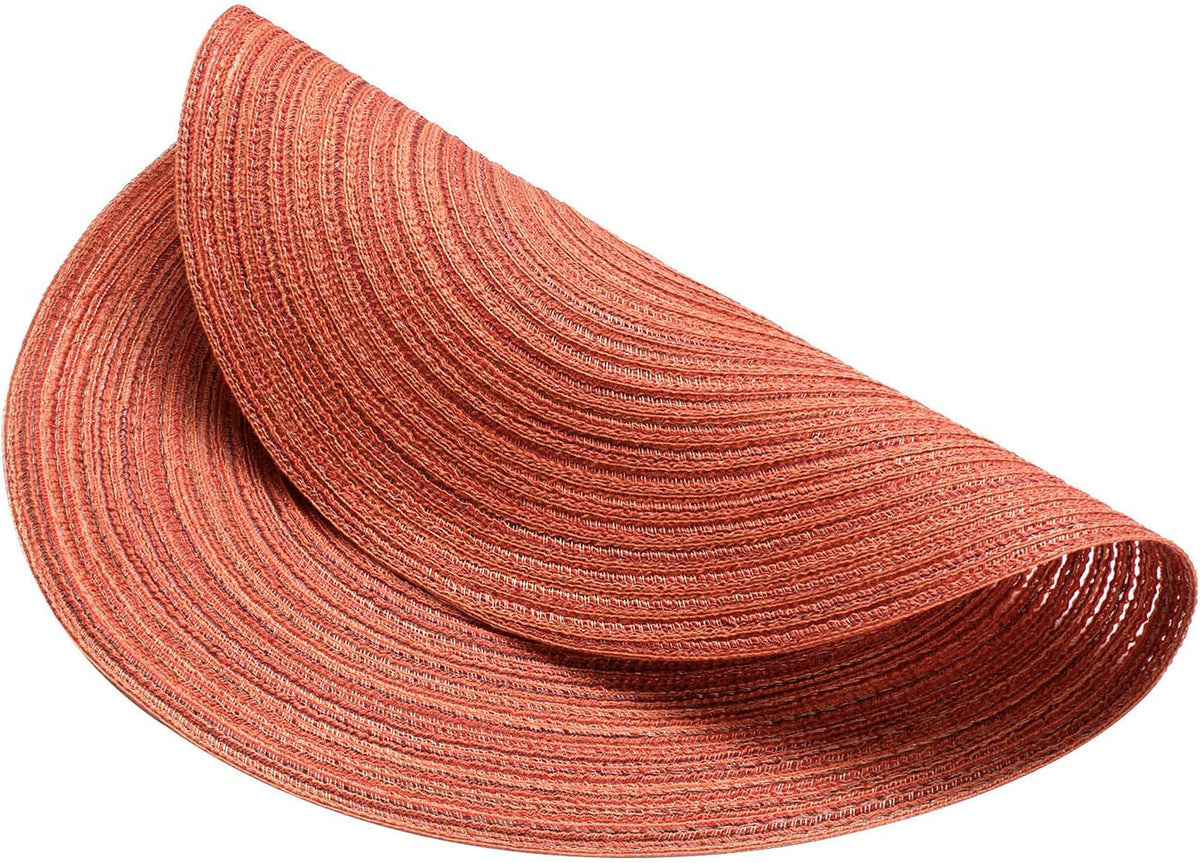 AHHFSMEI Round Braided Placemats Set of 6 Round Table Mats for Dining Tables Natural Woven Heat