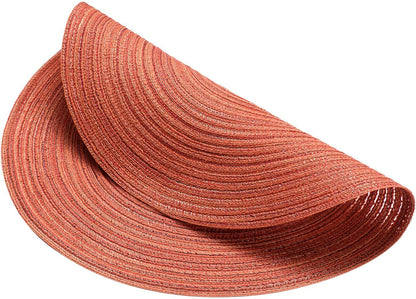 AHHFSMEI Round Braided Placemats Set of 6 Round Table Mats for Dining Tables Natural Woven Heat