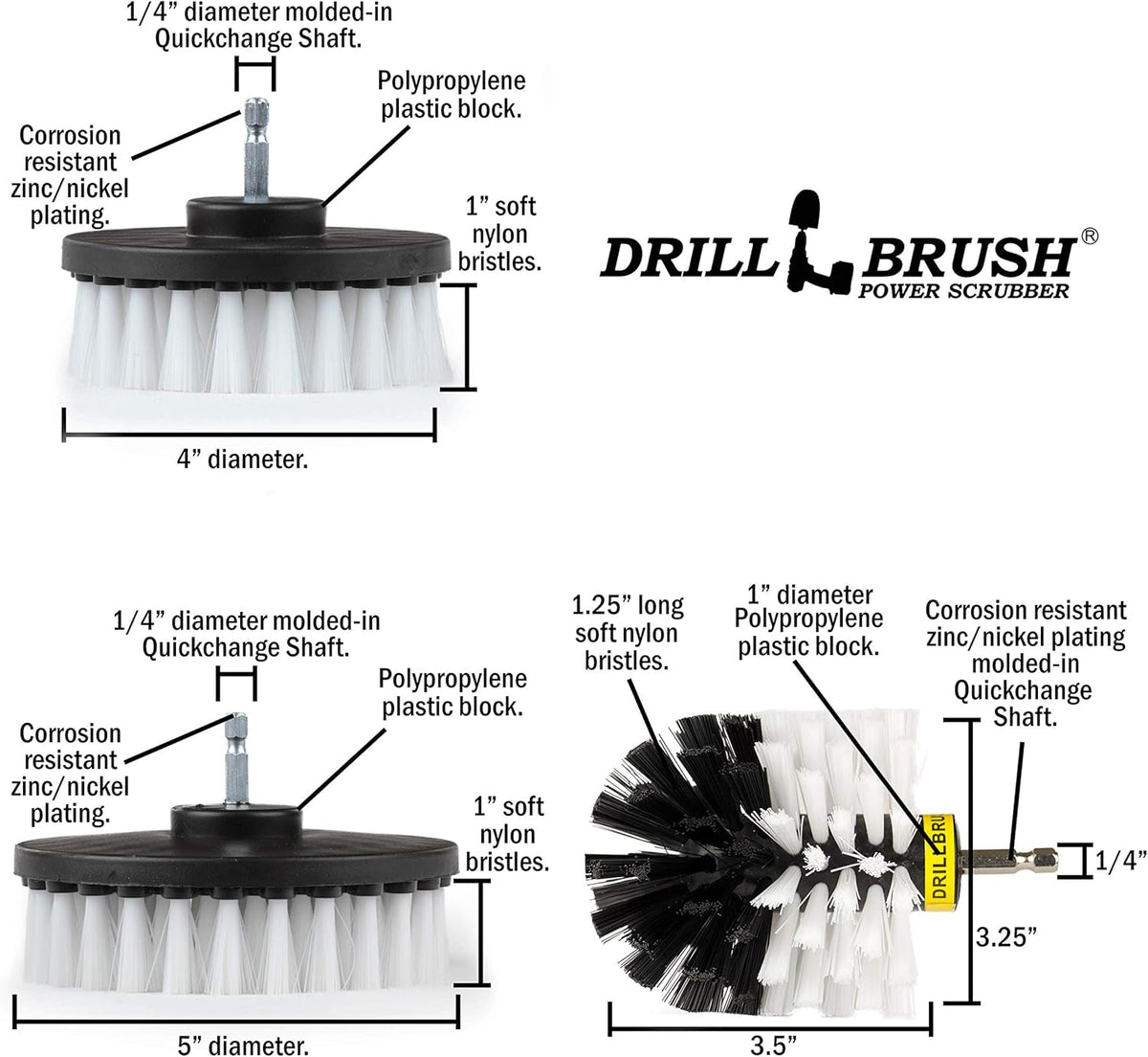 Drill Brush – Ultimate Car Wash Kit - Cleaning Supplies – Car Carpet - Truck Accessories - Wheel