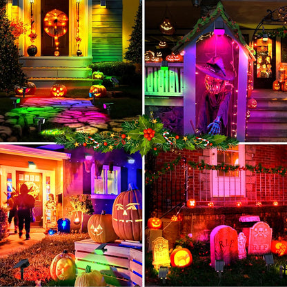 Solar Spot Lights Outdoor Color Changing, [7 Mode/6 Pack] Christmas Landscape Spotlights, Solar