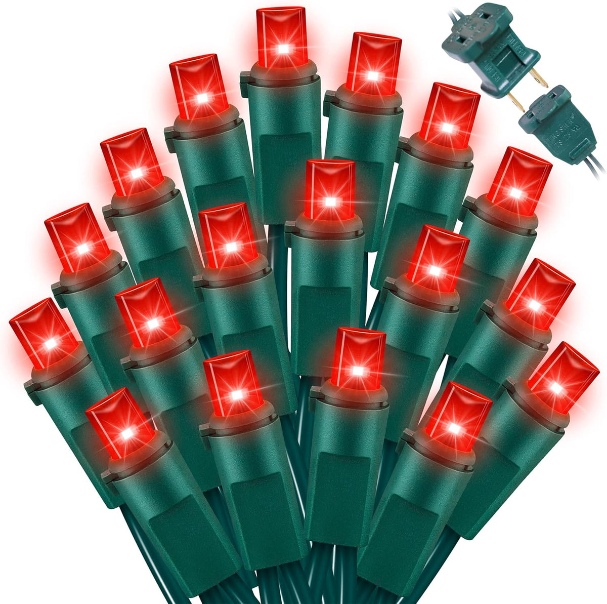 100 Count Red -String Lights - 21.6FT LED Christmas Lights, Mini led Lights for Indoor Outdoor Home