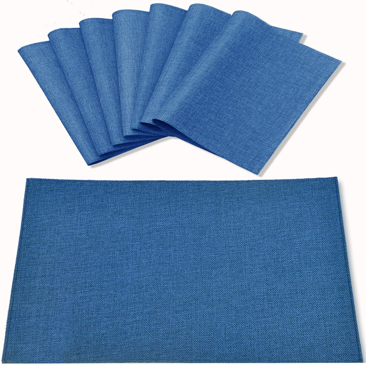 Cloth Placemats Set of 8, Linen Type Fabric Placemats Machine Washable Heat Resistant Placemats